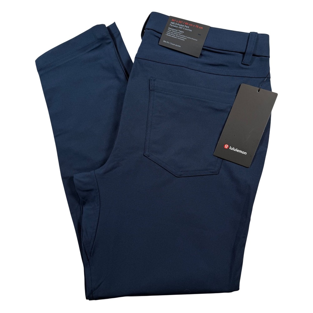 NEW Lululemon ABC Slim Fit Pant Mens 34x30 True Navy Warpstreme 5-Pocket
